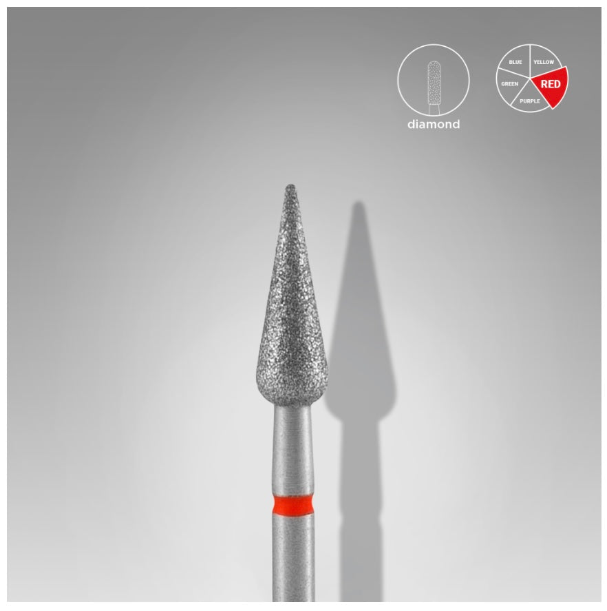 STALEKS Nail Drill Bits Pear Red 40/12